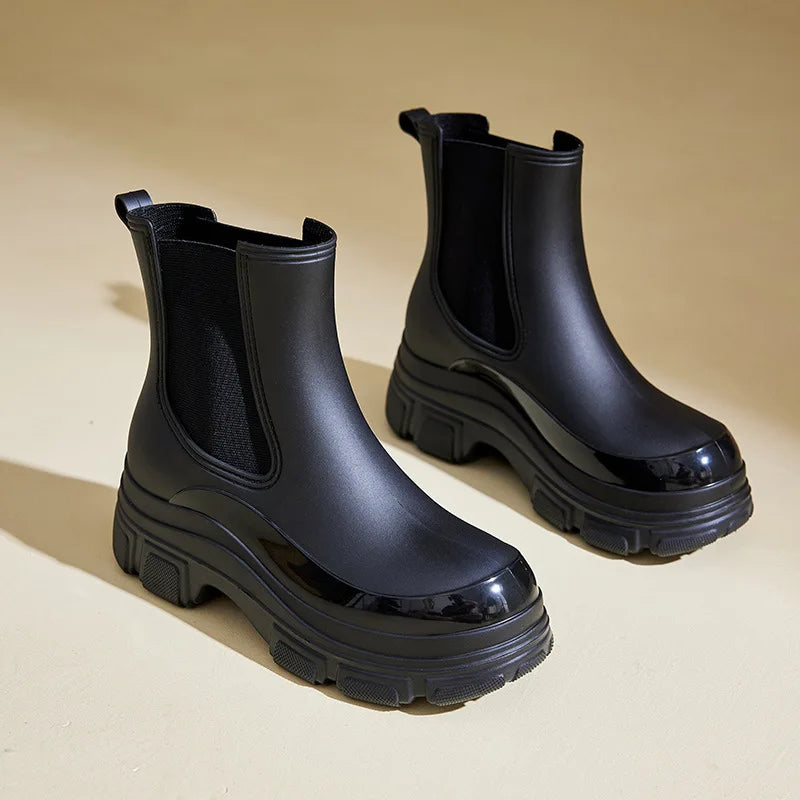Kvinnors Vattentäta Chelsea Boots Chunky Sula 5