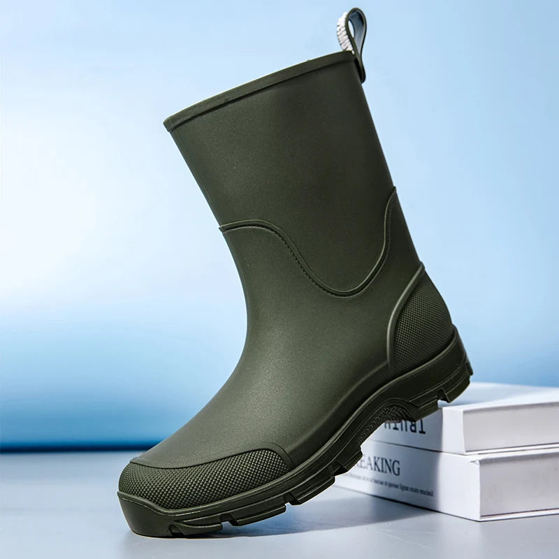 Kvinnors Vattentäta Stövlar Mid-Calf med Halkfri Sula 3
