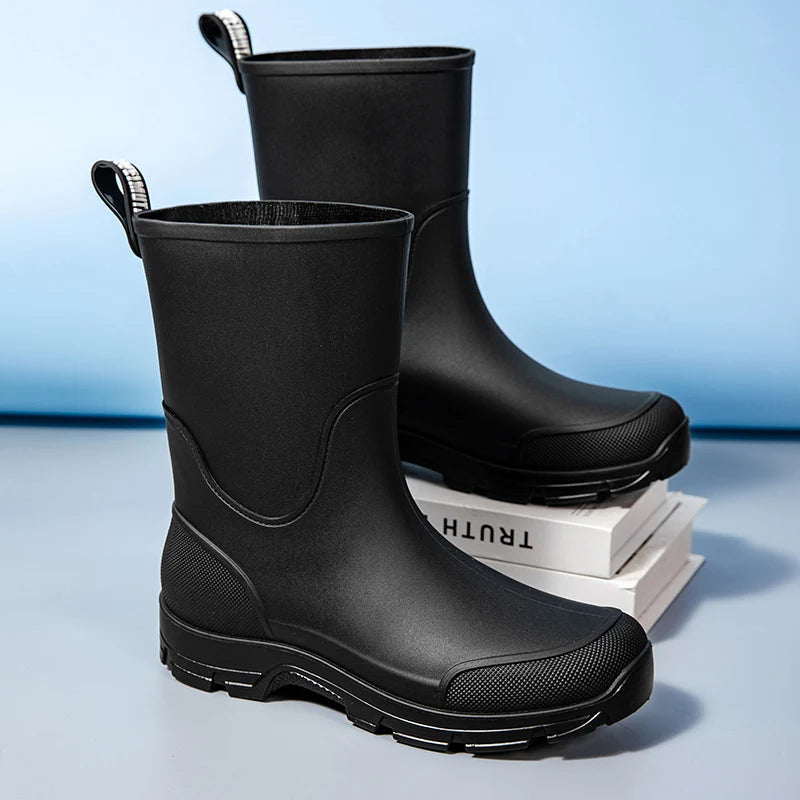 Kvinnors Vattentäta Stövlar Mid-Calf med Halkfri Sula 6