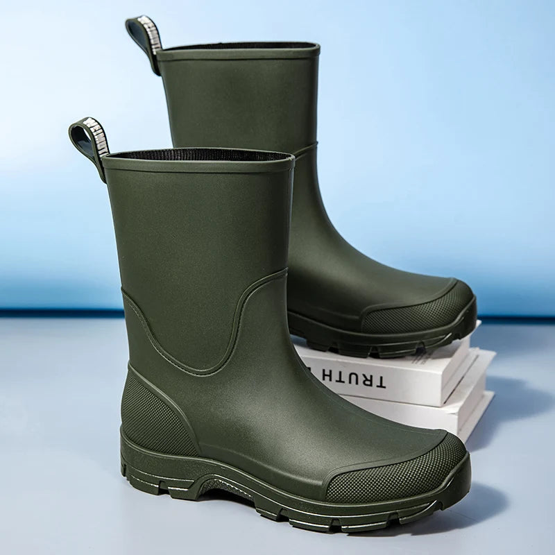 Kvinnors Vattentäta Stövlar Mid-Calf med Halkfri Sula 7