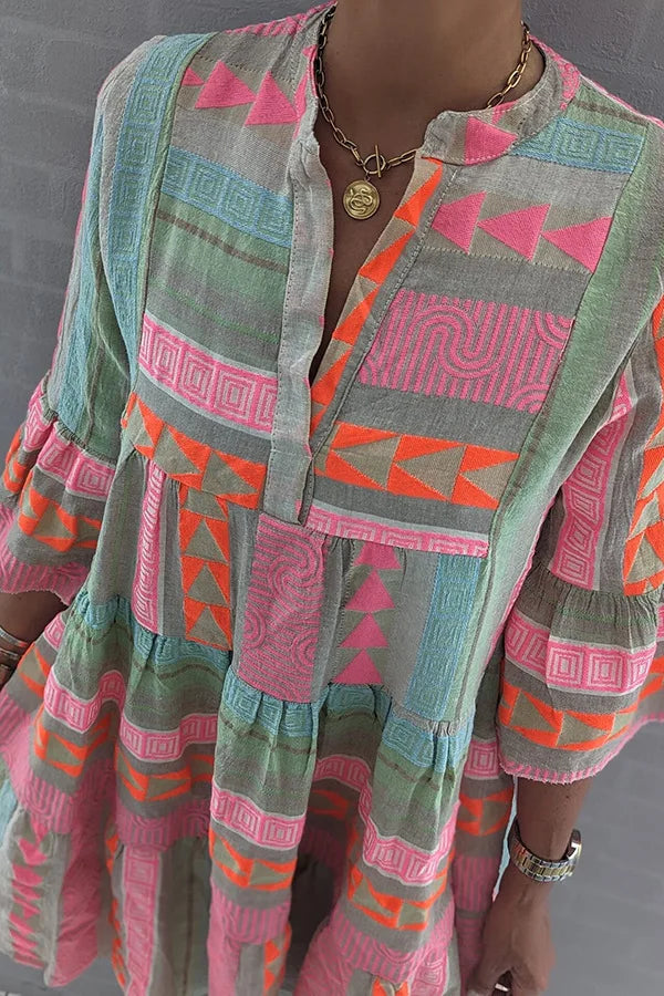 Kvinnors Vintage Klänning Klassisk Stil Polyester Viskos Rayon 3