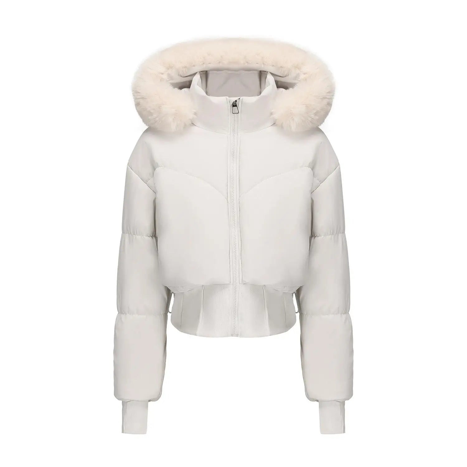 Kvinnors Vinterjacka Quiltad med Huva 0