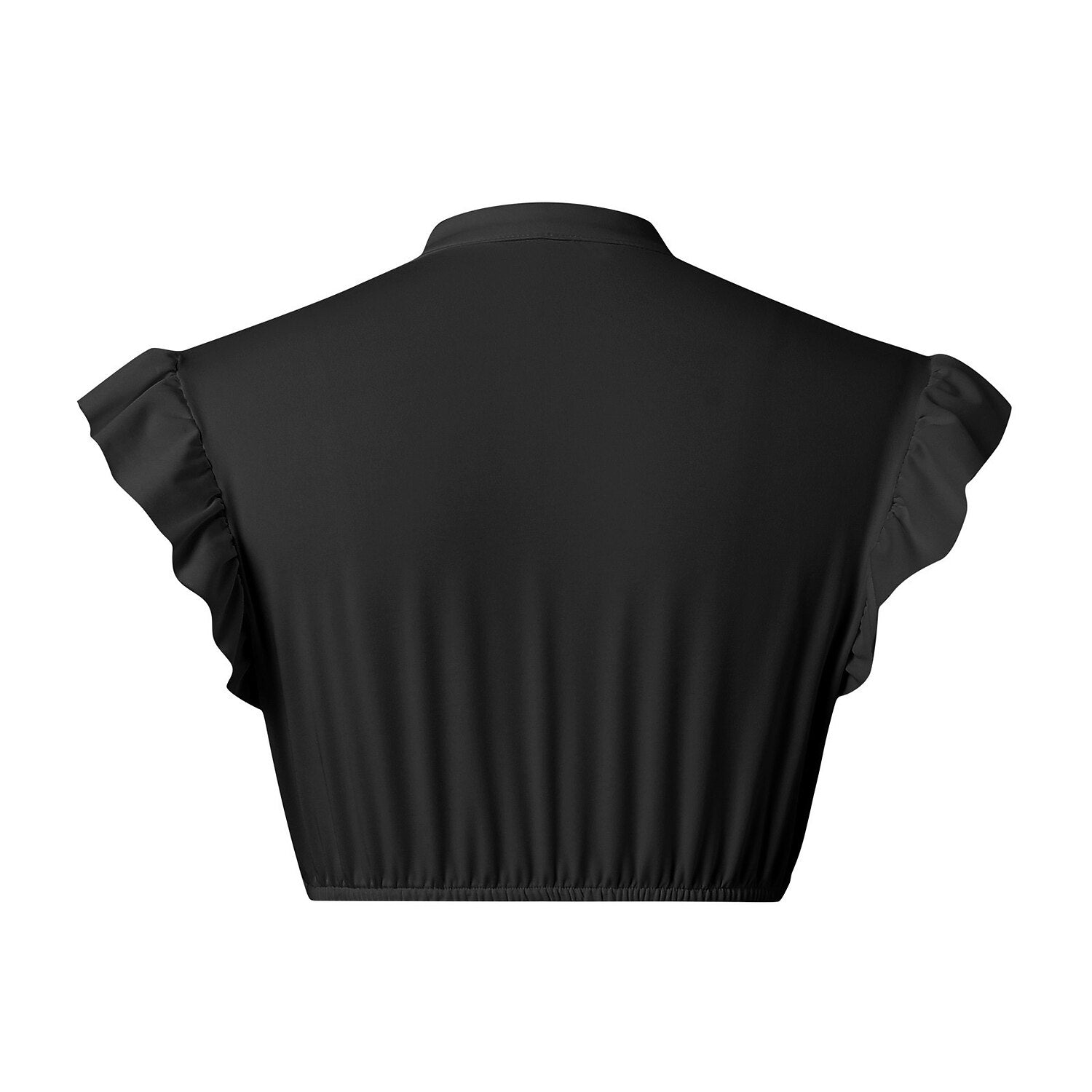 Kvinnors Vit Blus med Volangärmar i Traditionell Stil 2