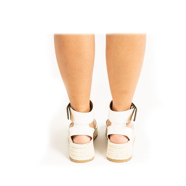 Kvinnors Wedge Sandal med Ankelrem Vit 2