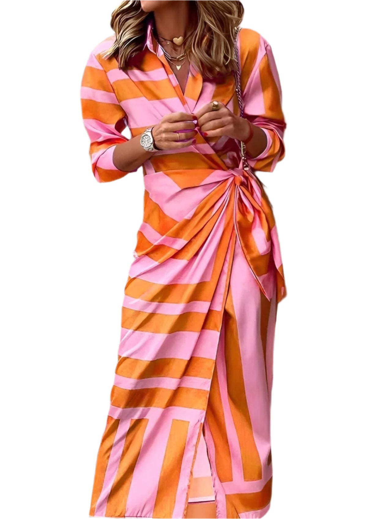 Kvinnors Wrap Klänning Tryckt Elegant 0