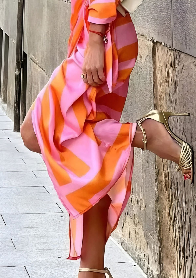 Kvinnors Wrap Klänning Tryckt Elegant 2