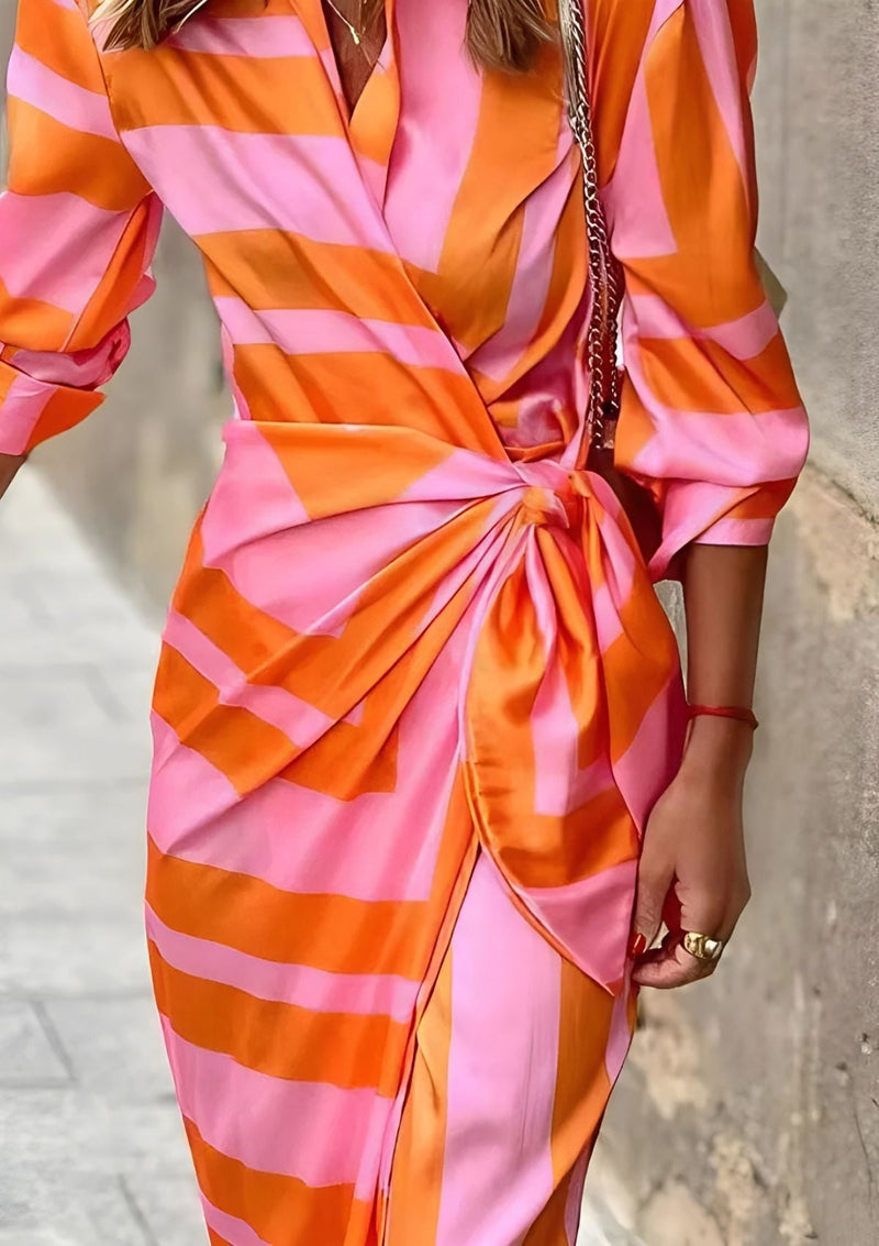 Kvinnors Wrap Klänning Tryckt Elegant 5