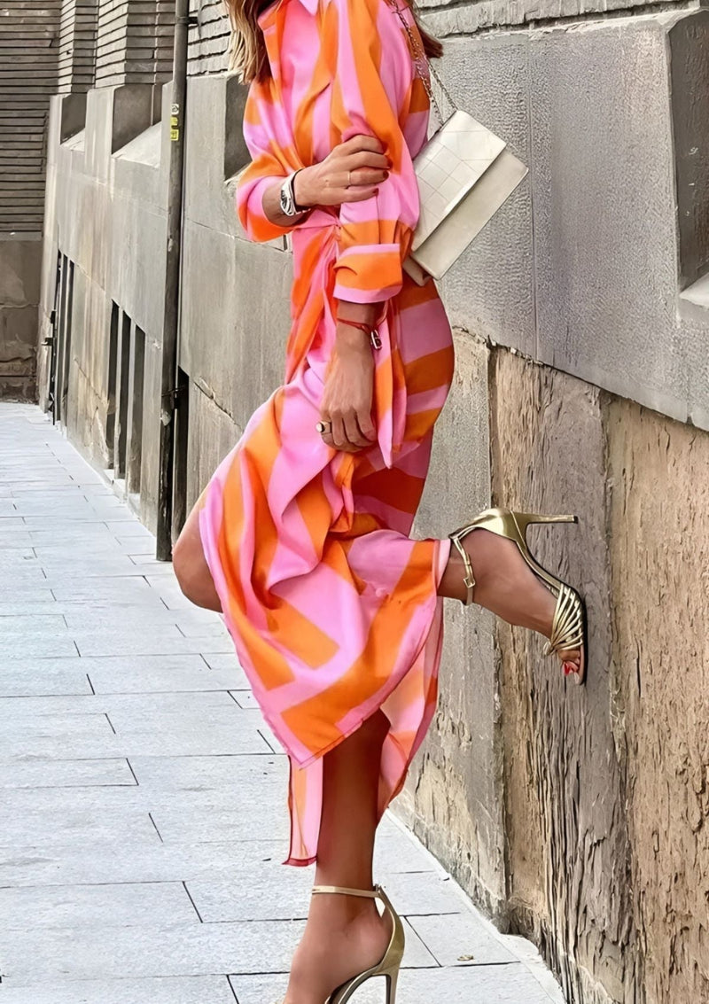 Kvinnors Wrap Klänning Tryckt Elegant 6