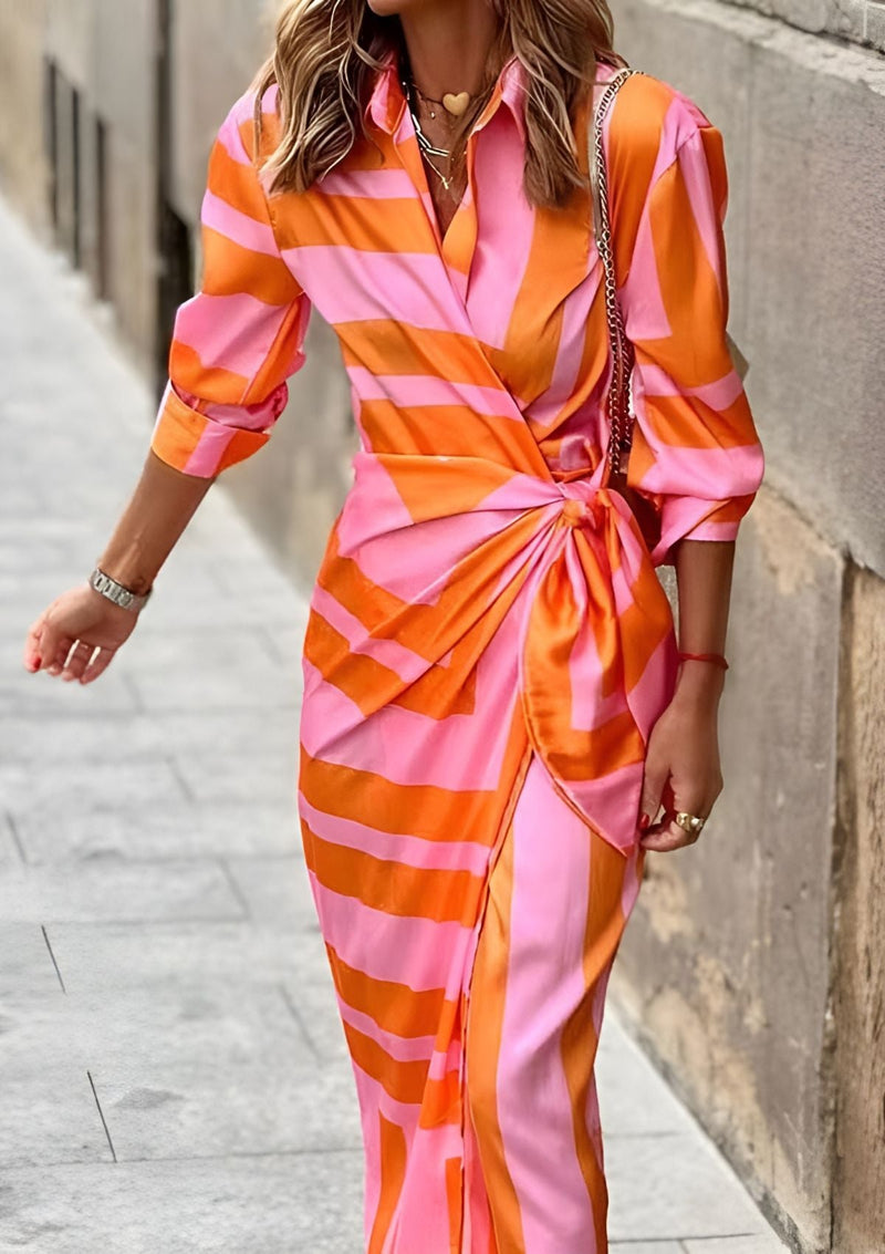 Kvinnors Wrap Klänning Tryckt Elegant 7