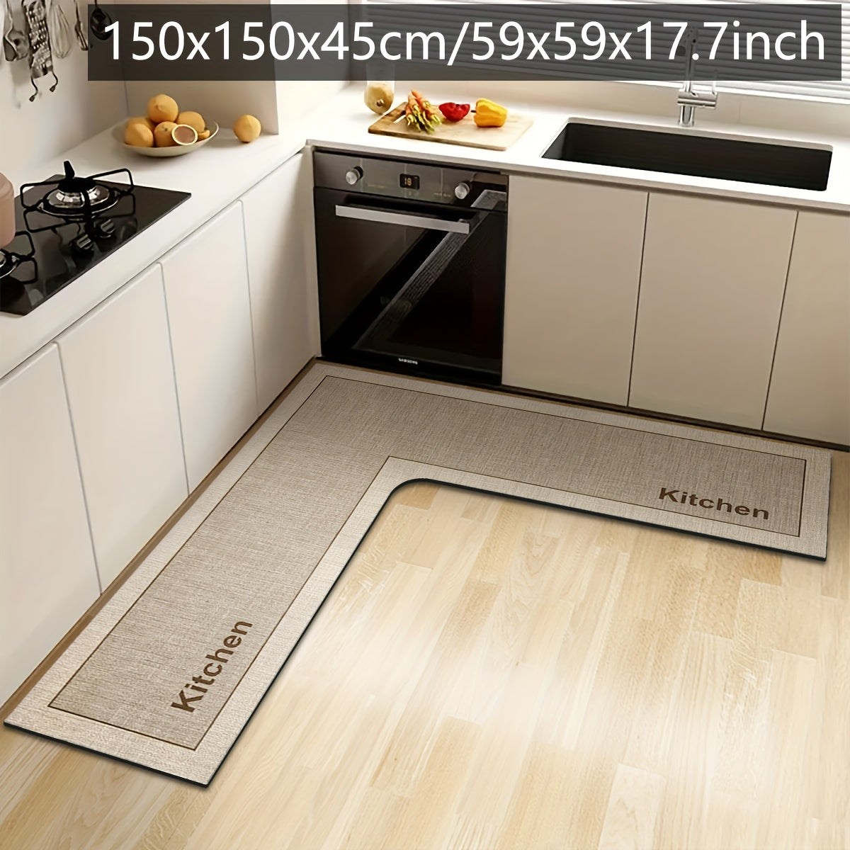 L-formad Köksmatta Med Halkfri Bas För Komfort Och Stil 3