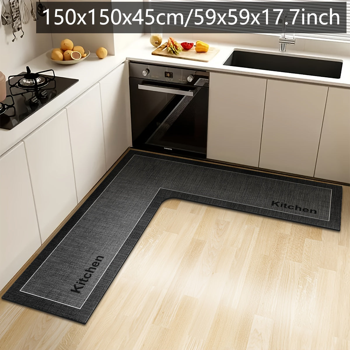 L-formad Köksmatta Med Halkfri Bas För Komfort Och Stil 5
