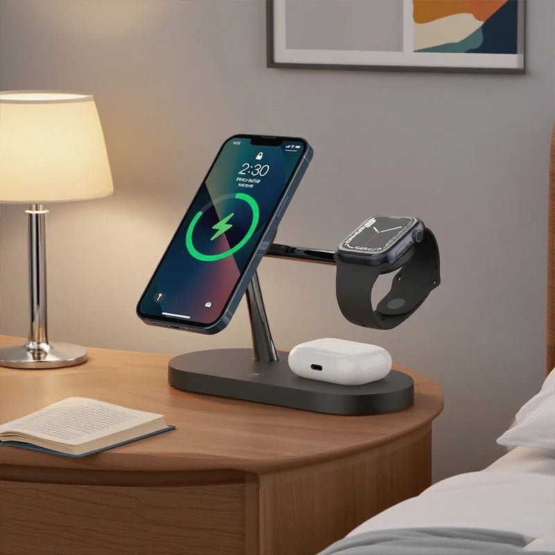 Laddningsstation för iPhone, Apple Watch och AirPods Med Snabbladdning 3