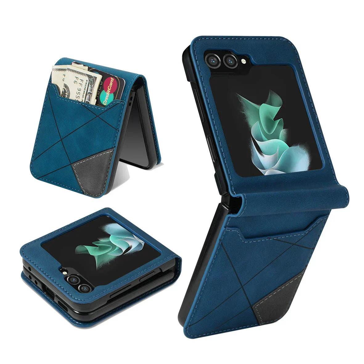 Läderplånboksfodral för Samsung Galaxy Z Flip 2