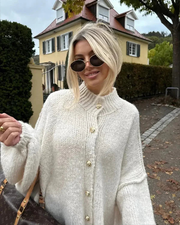 Lång Kofta Dam Oversized Knappfront Cardigan 1