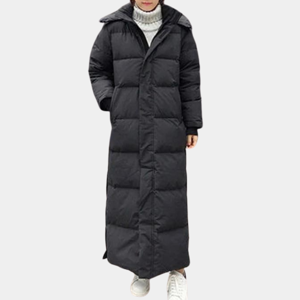 Lång Vinterjacka Dam Överdimensionerad Väderbeständig Trendig 1