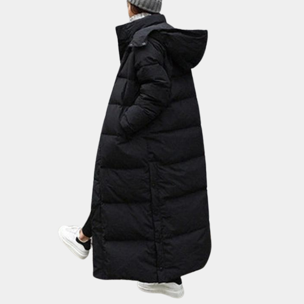 Lång Vinterjacka Dam Överdimensionerad Väderbeständig Trendig 3