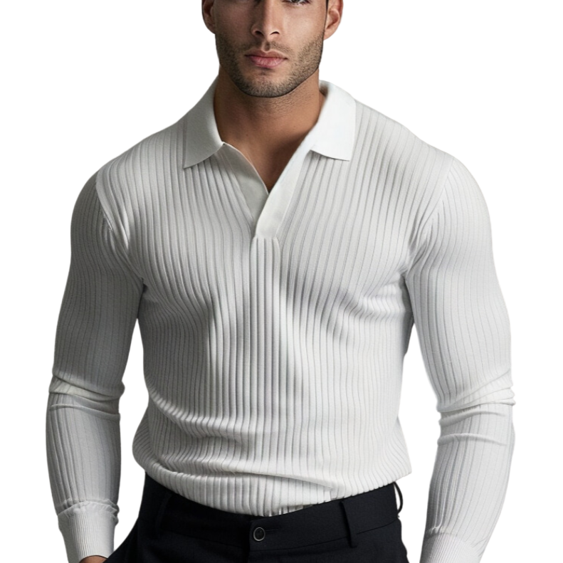 Långärmad Tröja med Öppen Krage för Damer 0