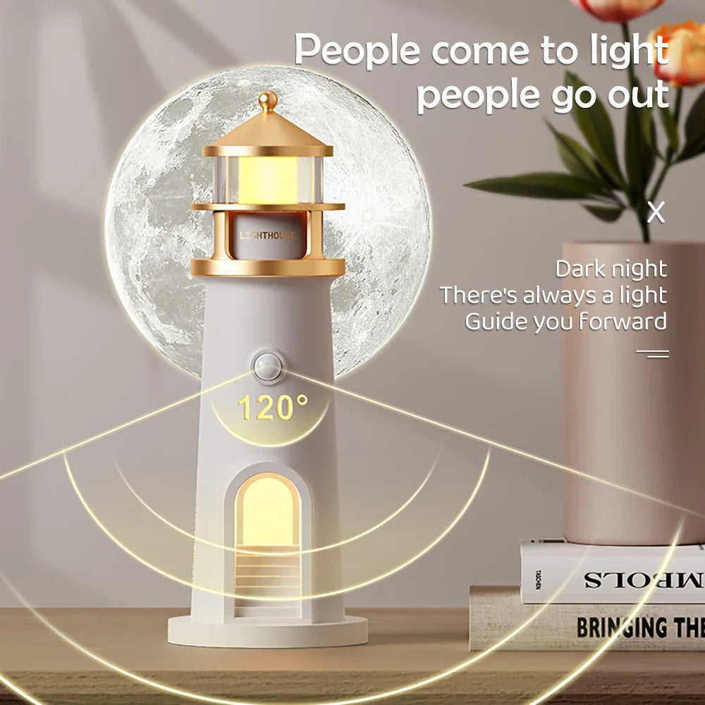 Lighthouse Ambient Lampa med Bluetooth och Projektion för Hemmet 2