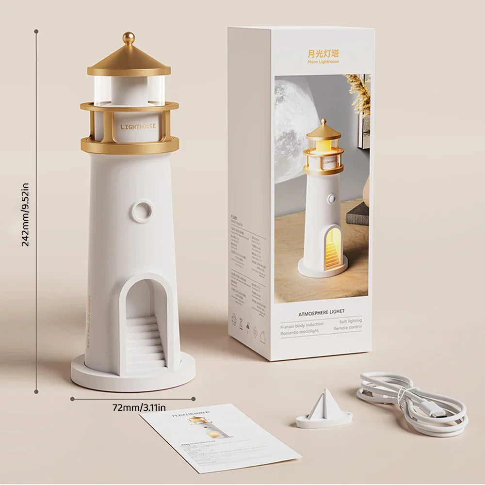 Lighthouse Ambient Lampa med Bluetooth och Projektion för Hemmet 5