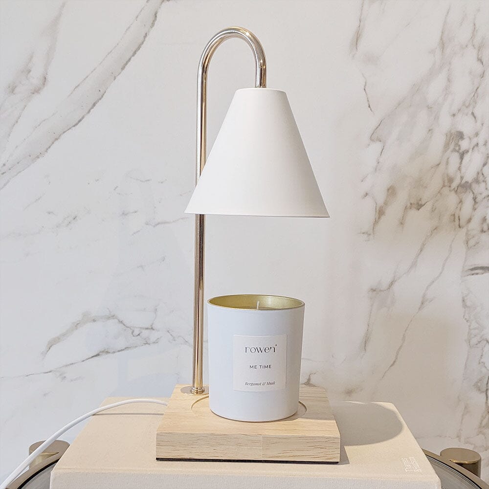 Ljusvärmare Vit och Guld Modern Design 1