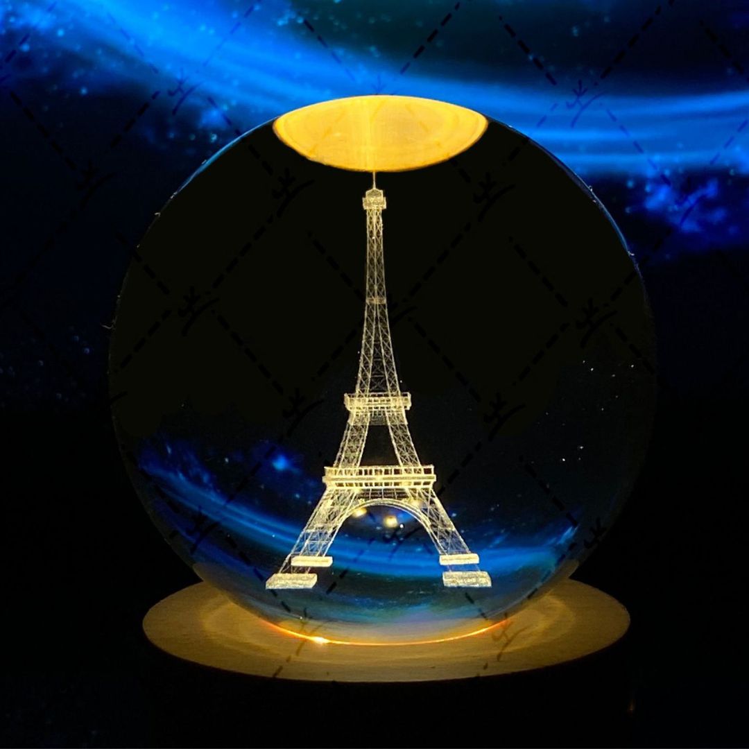 Månkristallkula med LED-belysning 9