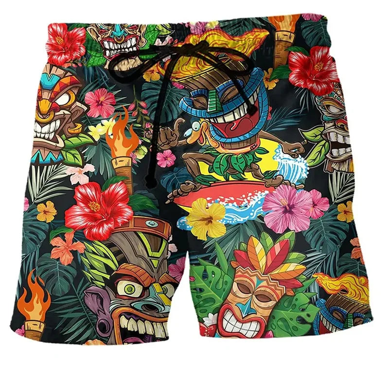 Mäns Badshorts med Graffiti Design 2
