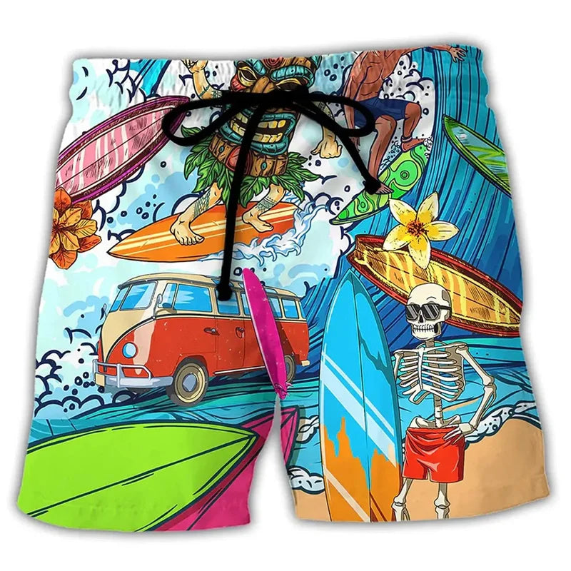 Mäns Badshorts med Graffiti Design 3