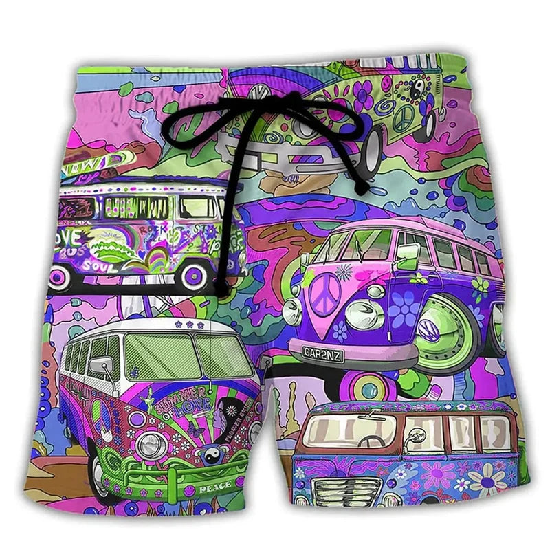 Mäns Badshorts med Graffiti Design 4