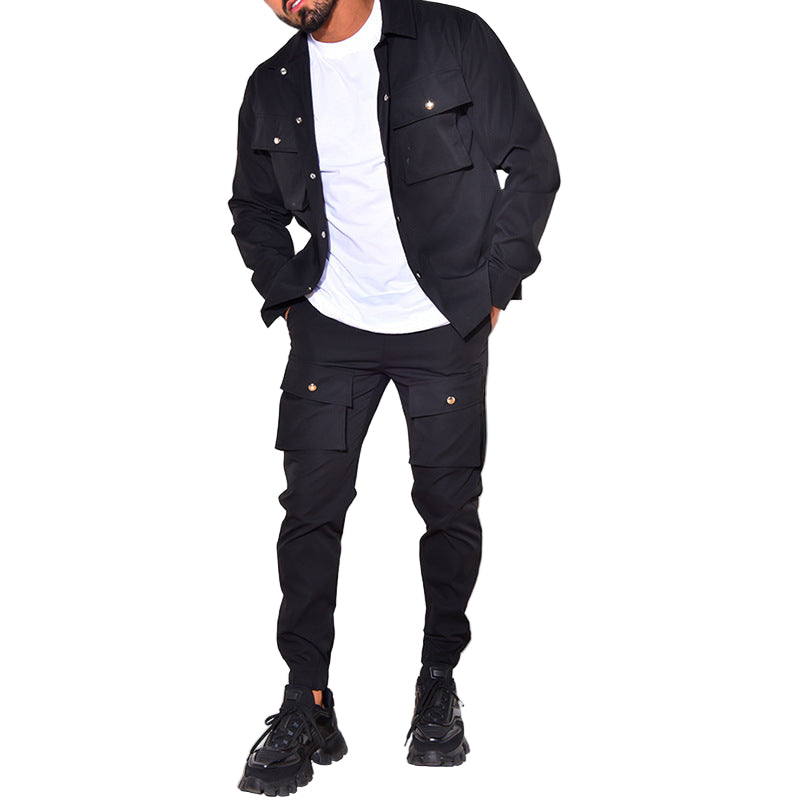 Mäns Cargo Suit Sportig Design 0