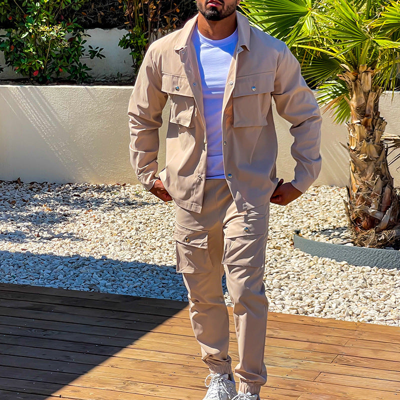 Mäns Cargo Suit Sportig Design 3