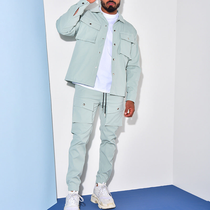 Mäns Cargo Suit Sportig Design 6
