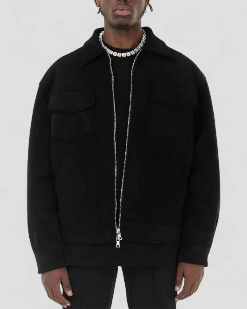 Mäns Casual Jacka med Dragkedja 1