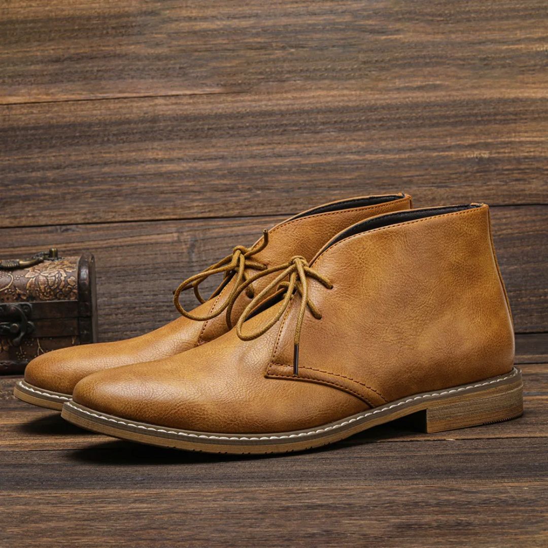 Mäns Chukka Boots Klassisk Stil Snörning 1