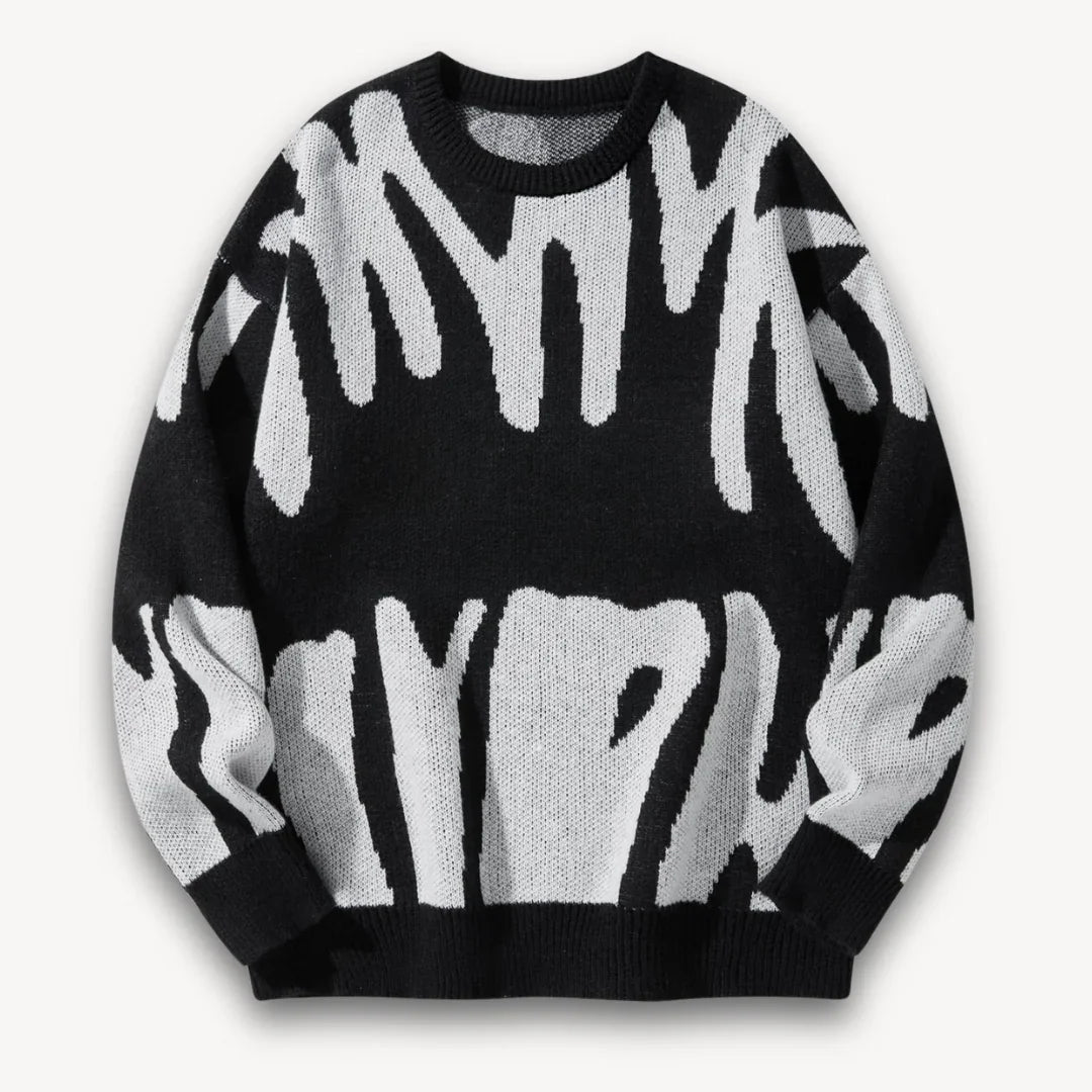 Mäns Crewneck Tröja med Grafisk Design 7