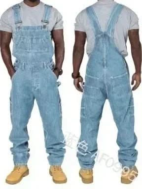 Mäns Jeansoverall med Skarvdetaljer 1