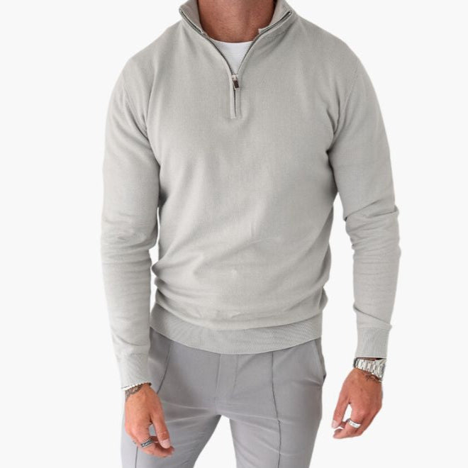 Mäns Jumper Halv Dragkedja Modern Stil 3