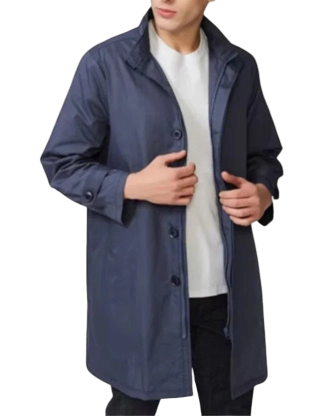 Mäns Lång Överrock Minimalistisk Stil 0