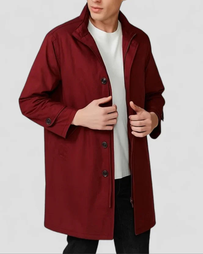 Mäns Lång Överrock Minimalistisk Stil 1