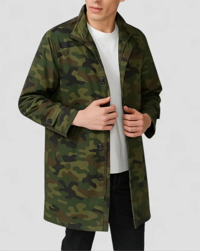 Mäns Lång Överrock Minimalistisk Stil 2