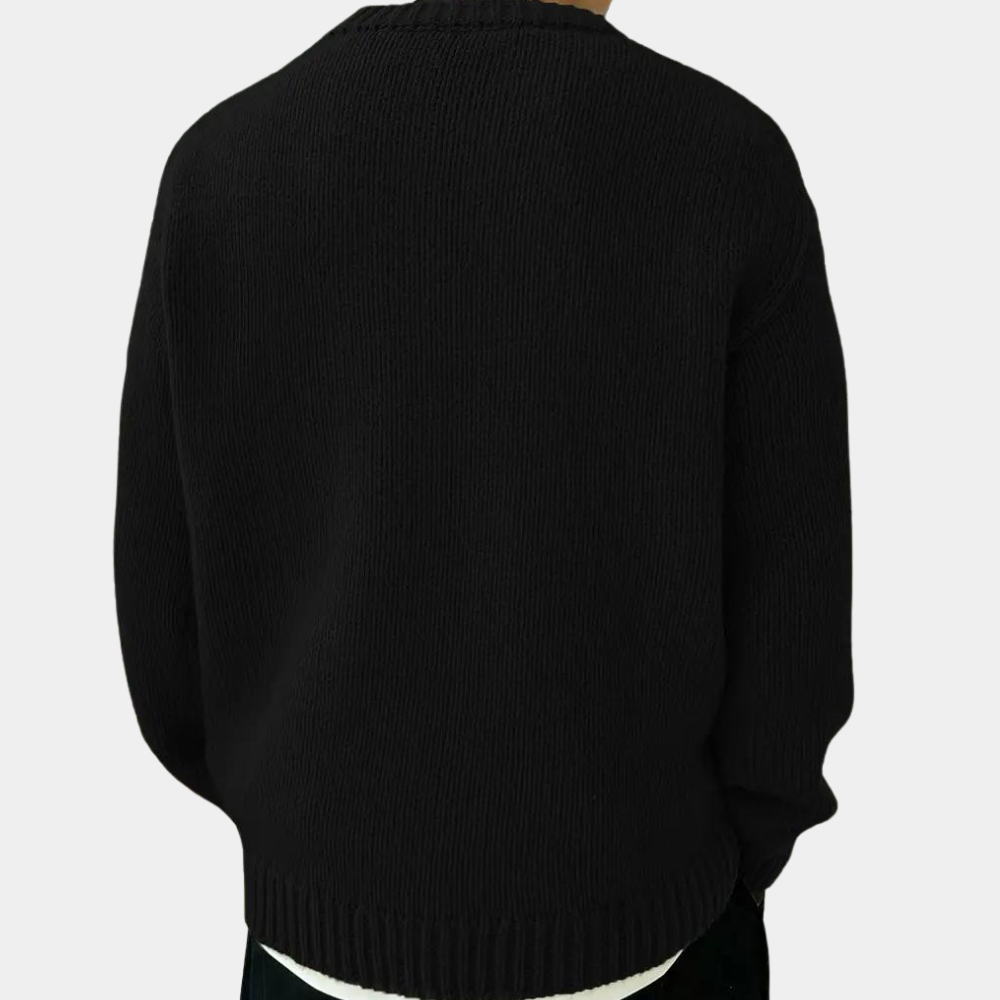 Mäns Långärmad Stickad Sweater Avslappnad Stil 2