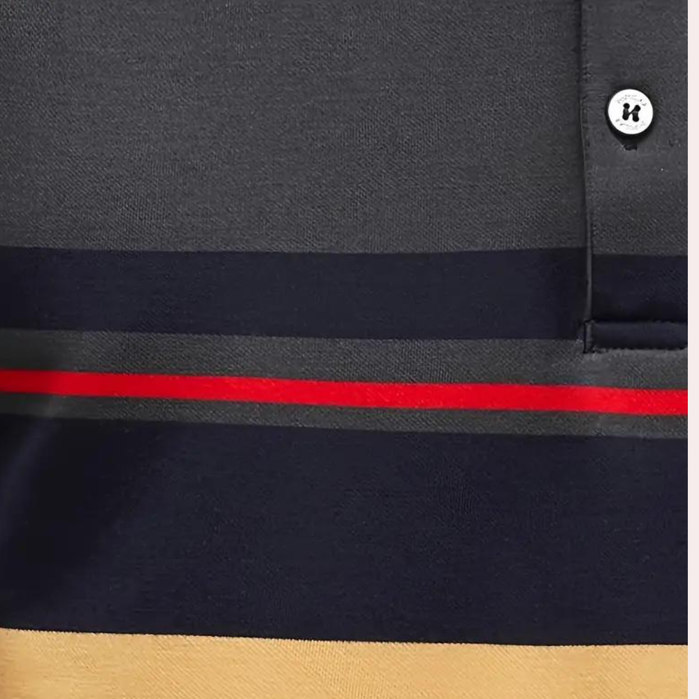 Mäns Långärmad T-shirt med Randig Design 3