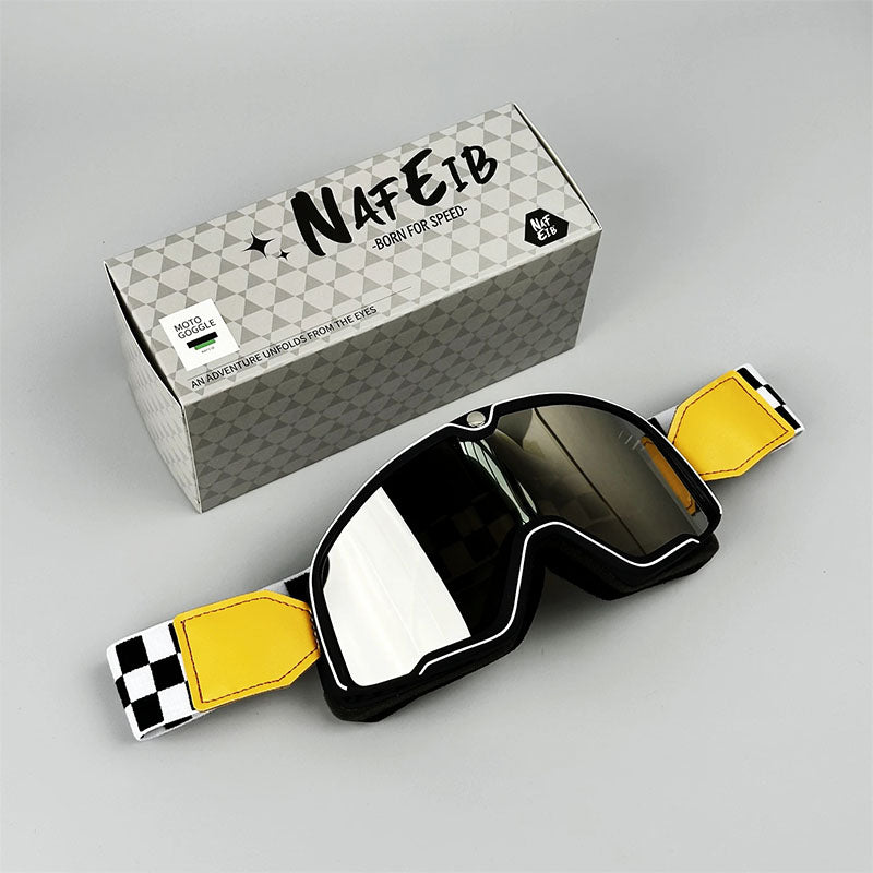 Mäns Motorcykelglasögon Retro Stil Hjälmkompatibla 2