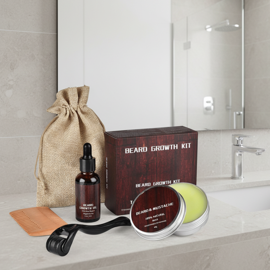 Mäns Skäggvårdssats Komplett Set För Friskt Skägg 0