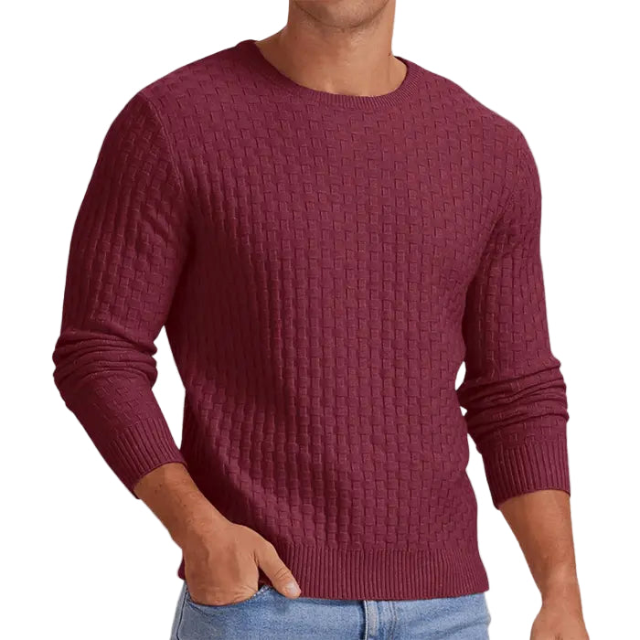 Mäns Stickad Tröja i Mjuk Bomullsblandning 9