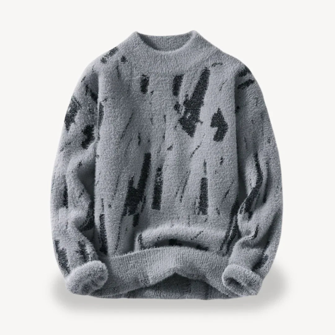 Mäns Tröja Fuzzy Stickad Casual Stil 2