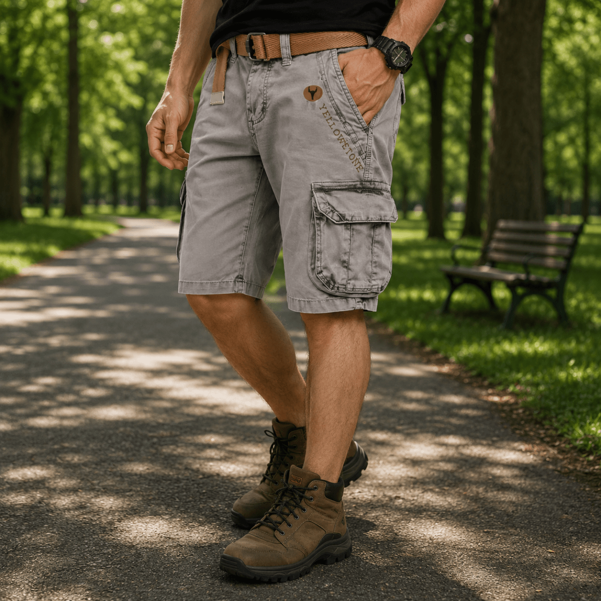 Mäns Utility Cargo Shorts Bekväma 0