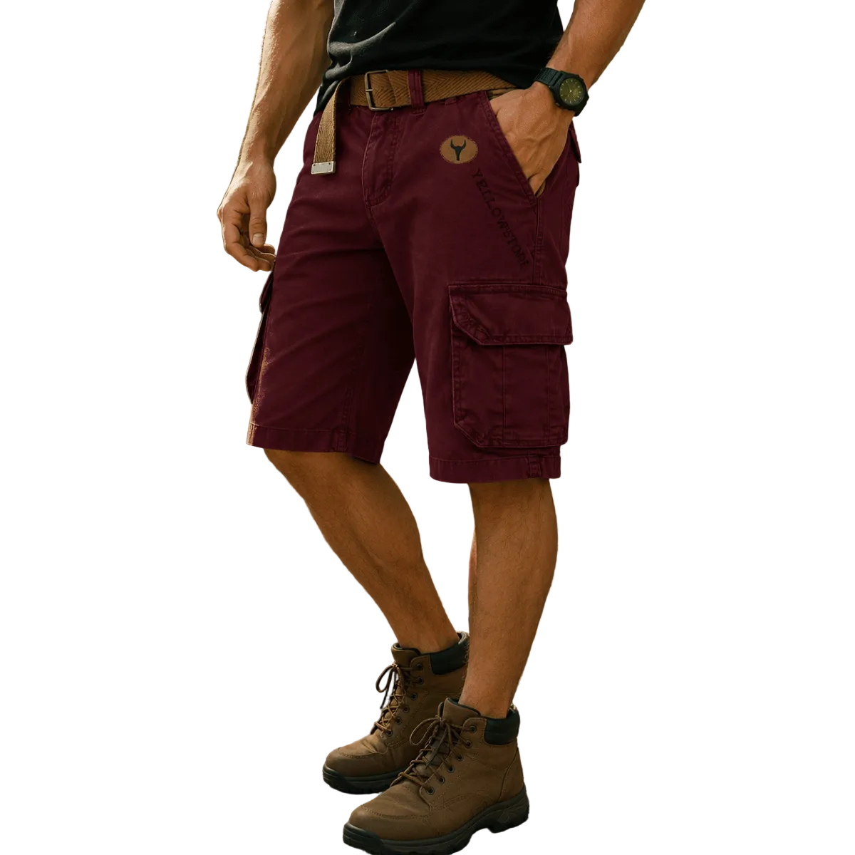 Mäns Utility Cargo Shorts Bekväma 7
