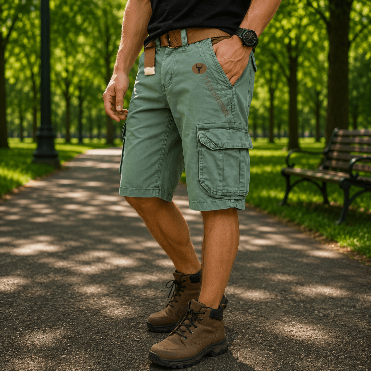 Mäns Utility Cargo Shorts Bekväma 8
