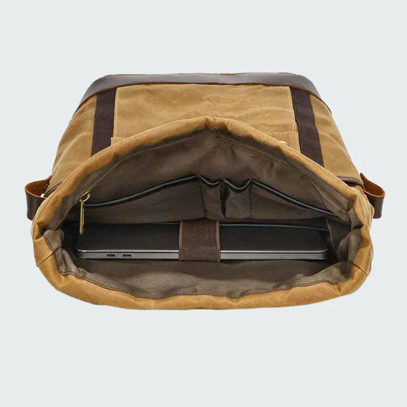 Mäns Vandringsryggsäck Roll-Top Vintage Stil 8