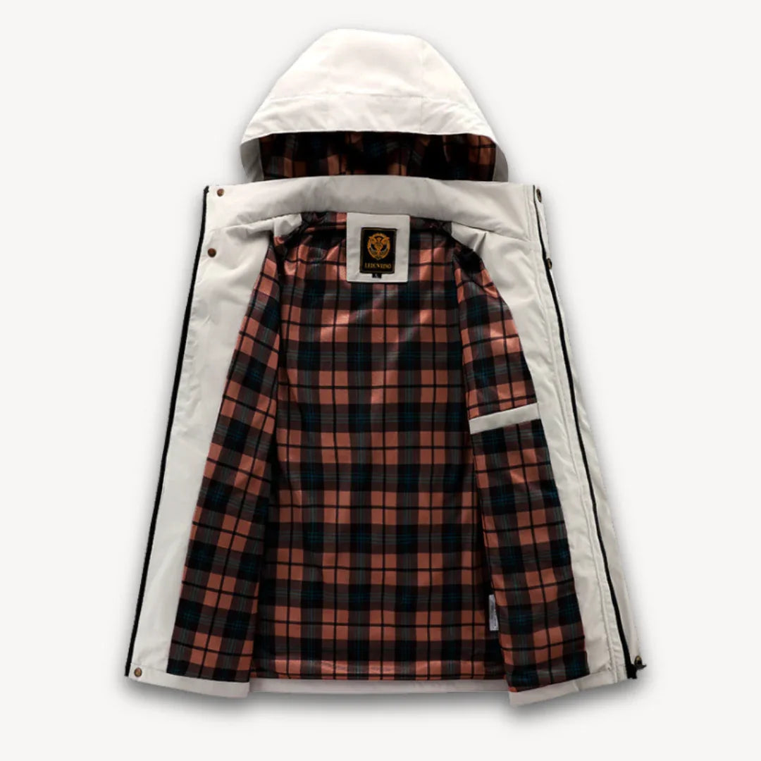 Mäns Vinterjacka Med Huva Vattentät Stilfull Design 2